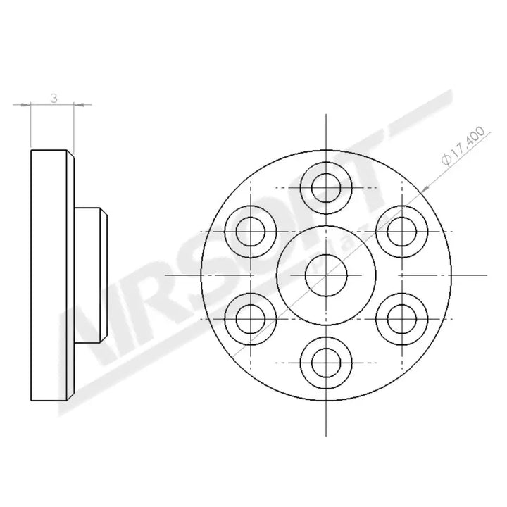 AIRSOFTPRO SNIPER DUGATTYÚ GUMIPAD - 17,4mm (4071)