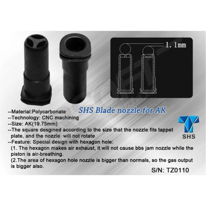 SHS AK POLIKARBONÁT SHORT NOZZLE 19,7 mm (TZ0110)