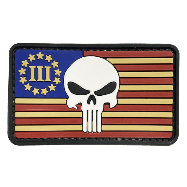 PATCH 0176 - US THREE PERCENTER ZÁSZLÓ PUNISHER